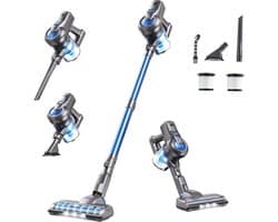 Draadloze Steelstofzuiger - Accu Stofzuiger - Huis Snel Schoonmaken - Vrijstaand Ontwerp - 1.5 kg - Blauw