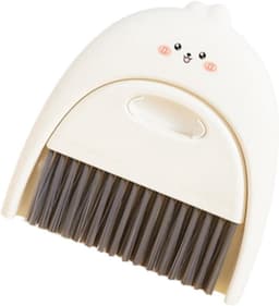Stoffer Bezem Set - Mini Garde Blik - Bureau Schoonmaken - Compact en Handig - 17 x 16 cm - Wit — thumbnail 1