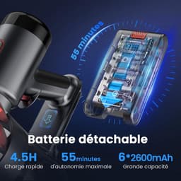RAYOFI-Draadloze Steelstofzuiger 40000Pa 300W Motor- Anti-knoop Borstelrol - H10 HEPA Filter voor Huisdierhaar-6-in-1 Multifunctioneel met LED-display — thumbnail 2
