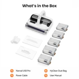 NARWAL U50 Pro Smart Matrasstofzuiger – Draadloos, 16 kPa Zuigkracht, 58°C Constante Verwarming, UV-C Sterilisatie, 99,99% Mijtenverwijdering，Mijtenverwijderaars / Matrasreinigers / handzaam，Handstofzuigers– Wit — thumbnail 4
