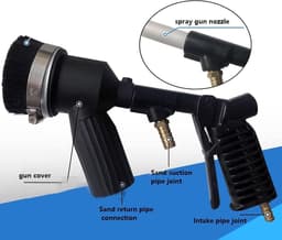 Waterstraal met stofzuiger - Zandstraalapparaat Reinigingsapparaat - Verf Verwijderen - Stofvrije Werking - 28 Gallon Tank - Zwart — thumbnail 5