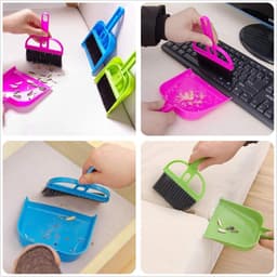Mini Reinigingsset - Stoffer en Blik - Desktop Schoonmaken - Ruimtebesparend 2-in-1 - 28 cm - Zwart — thumbnail 4