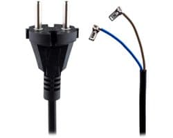 SQOON® Aansluitsnoer stofzuiger plat 9 m zwart H05VV-F 2x0,75 mm² geschikt voor Philips - Gelijk aan 432200607390 (432200607390)