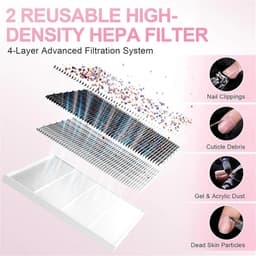 Nagelstofzuiger - Stofafzuiger nagels - Nageldesign - Krachtige zuigkracht 650 PA - 102 inch - Roze — thumbnail 3