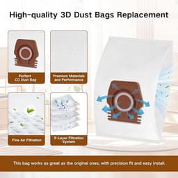 Verpakking van 12 stofzakken, geschikt voor Pure Air CO 3D stofzuigerzakken, geschikt voor Guard M1 S8380 Flex Parquet Quiet Performance Cat & Dog serie. — thumbnail 4