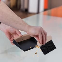 Kleine stofpan - Mini bezem - Tafel schoonmaken - Draagbaar ontwerp - 15 cm lengte - Zwart — thumbnail 3
