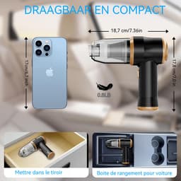 carmdering- Draadloze Handstofzuiger - Draagbare Stofzuiger - 2-in-1 Zuig En Blaas Apparaat - 15000 Pa Krachtige Zuigkracht - Blazen Functie Voor Opblaasbaar - Duurzaam ABS Materiaal - Ultralicht 360 Gram Ontwerp — thumbnail 5