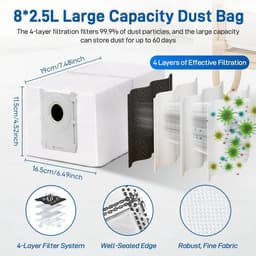 De 19-delige accessoirekit Geschikt voor de ECOVACS DEEBOT X8 Omni/X8 Pro Omni bevat een borstel, filter, stofzak, dweilrol en reserveonderdelen. — thumbnail 2