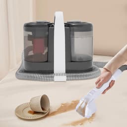 Stofferingsreiniger Natzuiger - Bekledingsreiniger Tapijtreiniger - Vlekken Verwijderen - 15 kPa Zuigkracht - 600W Vermogen - Wit Zwart — thumbnail 3
