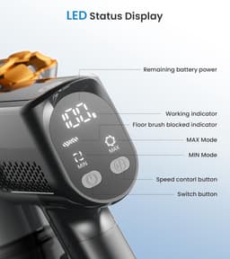 Draadloze stofzuiger - Steelstofzuiger lichtgewicht - Snel en grondig schoonmaken - 550 watt 45Kpa zuigkracht - 50 minuten looptijd — thumbnail 5