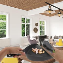 Mini Schoonmaakset - Handveger Vuilnisblik - Bureau Reinigen - Compact Ophanggat - 32.5 cm - Grijsgroen — thumbnail 3
