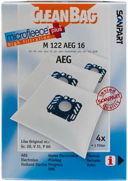 CleanBag stofzuigerzakken 4 stuks - Geschikt voor AEG Aventure, Ergo Essence, Salomon, T2, Vampyr 5000 - Electrolux Bolero Filio Power Plus Powermax Samba Tango - Gr 28S E53N ES53 - Inclusief 1 filter - Alternatief — thumbnail 5