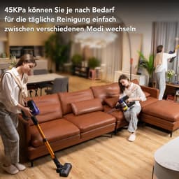 Accu Stofzuiger - Draadloze Reiniger - Snel Huis Schoon - 45 kPa Zuigkracht - 45 Minuten Looptijd - Paars Geel — thumbnail 5