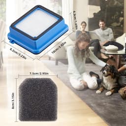 6-delige filterset — geschikt voor AEG QX6-, QX7-, QX8-2- en FX9-series — Vervangingsmodel: ASKW1 — Bevat 3 filters en 3 schuiminzetstukken — Wasbaar en duurzaam — Inclusief reinigingsborstel — thumbnail 2
