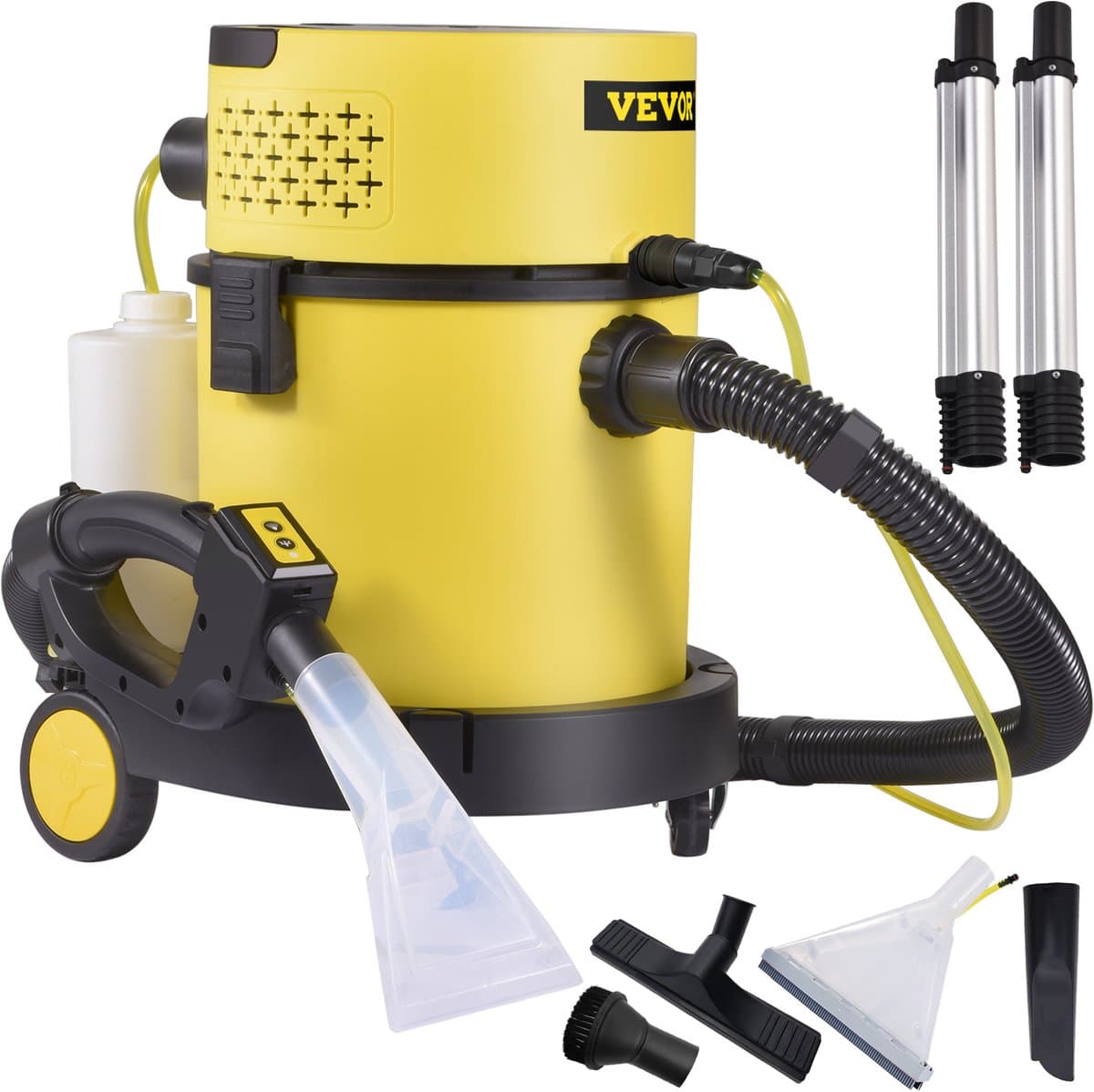 VEVOR Nat Droogstofzuiger 4-In-1 Nat Droogzuiger 1200 W Alleszuiger Gemaakt van Hoogwaardig PP-Materiaal met Gebruiksvriendelijke Afstandsbediening En 5 Verschillende Borstels voor Thuis, Binnenplaats — afbeelding 1