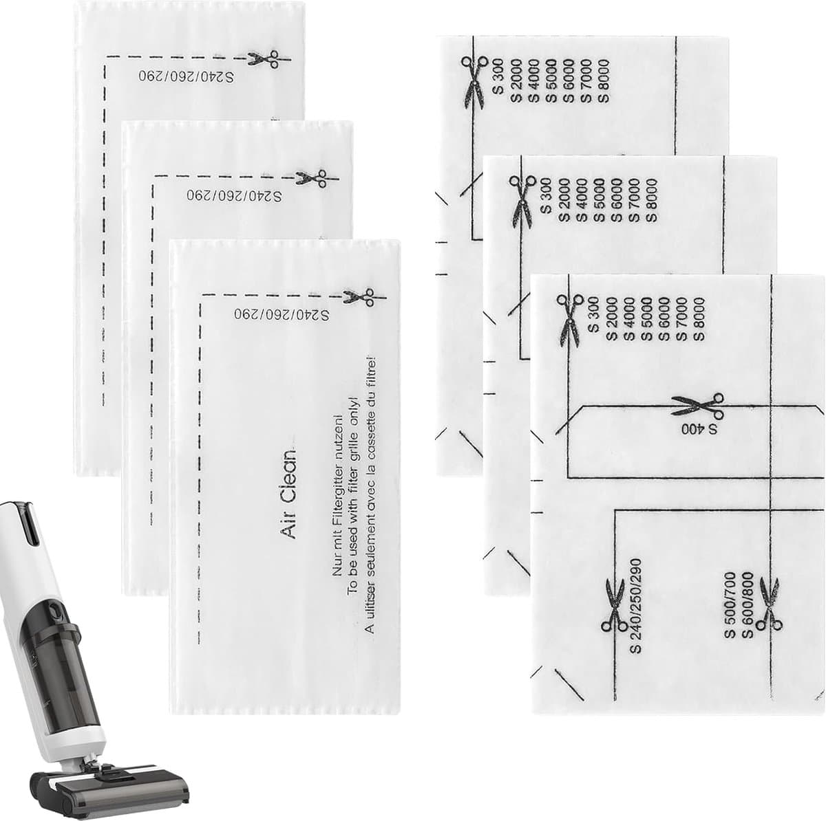 6 x Filterwatten - Filtermateriaal -Filter katoen,Geschikt voor Miele stofzuigers GN-serie S2/S5/S8/C1/C3/3D — afbeelding 1