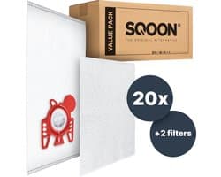 SQOON® Stofzuigerzakken Basic Geschikt voor Miele F / J / M 3-D Hyclean - 20 Stuks