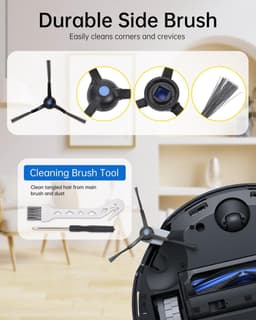 Vervangende accessoires Geschikt voor Ecovacs Deebot X8 Omni/X8 Pro Omni robotstofzuiger, reserveonderdelen met 2 hoofdborstels, 2 dweilrollen, 6 filters, 6 zijborstels, reinigingsborstel en schroevendraaier — thumbnail 3
