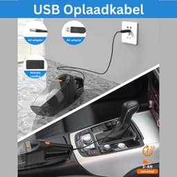 Kruimeldief - Kruimelzuiger - Handstofzuiger - USB Oplaadbaar - Met LED Lamp - 120W - HEPA Filter - Zakloos - Nat en Droog — thumbnail 4