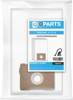 5x Dparts stofzuigerzakken geschikt voor Festool CT 17 E - Filterzak FIS-CT 17/5 - CT17 - nr. 769136 — thumbnail 2