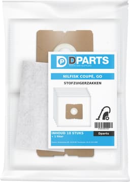 10x Dparts stofzuigerzakken met 1 filter geschikt voor Nilfisk Coupe - Go - One - Compact - Coupe Neo - Parquet - Special - GM 100 - GM 150 - Sprint - Action - Bravo stofzuiger stofzakken series — thumbnail 3