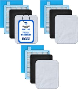 DEGG® - Hepa Filterset - Geschikt voor Philips PowerPro Compact, PowerPro Active Series - Vervangt FC8058/01 - Stofzuigerfilter - VOORDEELVERPAKKING - 3 SET(S) — thumbnail 1