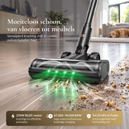 Rovelle 3in1 Steelstofzuiger zonder Zak op Accu – 2x HEPA filter – 3 Standen met Turbo – 3 Opzetstukken – Steelstofzuiger Draadloos – Kruimeldief – Stick Vacuum Cleaner – Zakloze Stofzuiger incl. wandhouder — thumbnail 3