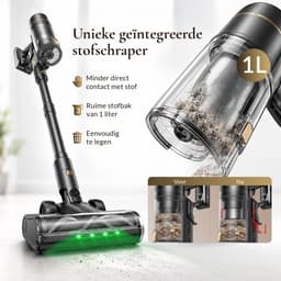 Rovelle 3in1 Steelstofzuiger zonder Zak op Accu – 2x HEPA filter – 3 Standen met Turbo – 3 Opzetstukken – Steelstofzuiger Draadloos – Kruimeldief – Stick Vacuum Cleaner – Zakloze Stofzuiger incl. wandhouder — thumbnail 5