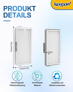 2 stuks geschikt voor HEPA Airclean Plus 50 filters - geschikt voor Miele Complete C3 Powerline - S8340 stofzuigerfilters - Air Clean SF-HA 50 voor Complete C2 C3 Compact C1 C2 - stofzuigerreserveonderdelen accessoires van — thumbnail 5