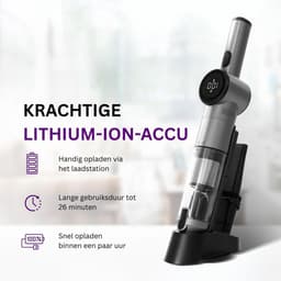Zolvano® Kruimeldief Draadloos - Auto Stofzuiger - Handstofzuiger - Metallic grijs — thumbnail 3