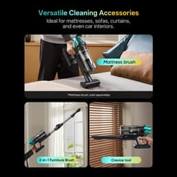 Vactidy V15 Max draadloze stofzuiger, 65kPa krachtige zuigkracht, 600W motor, 60 min looptijd, flexibele buis, groenlicht stofdetectie, antiklos borstel, 6-laags filtratie, 1,5L stofbak — thumbnail 2