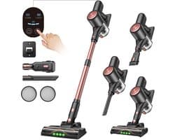 Vactidy V10 Pro draadloze steelstofzuiger, 45000Pa zuigkracht, 550W motor, tot 45 min looptijd, uitneembare 2200mAh batterij, 5-traps filtratie, 500ml stofbak, LED-display, groenlicht stofdetectie