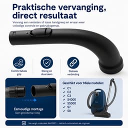 BukkitBow - Pistoolgreep / Handgreep geschikt voor Miele Stofzuiger C1, C2, C3, S4000, S5000, S7, S8 - Vervangt 9442601 — thumbnail 5