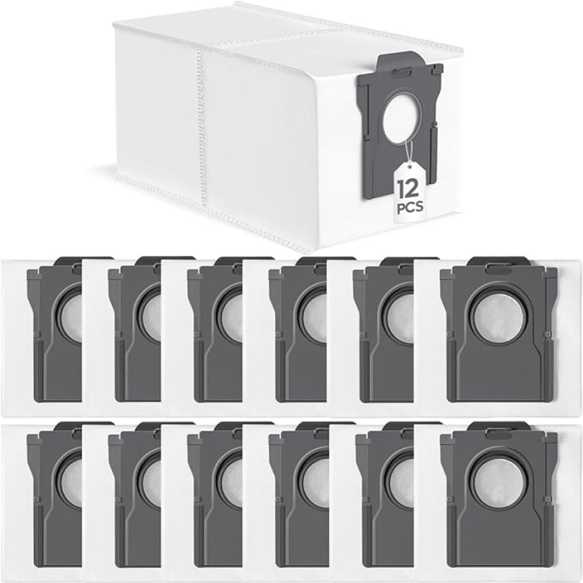 12 stofzuigerzakken voor Dreame L10s Ultra Gen 2 & 3, L10s Pro Ultra Heat, L20/L30s/L40/L40s/L50/X30/X40/X50 Ultra, L20/X50 Ultra Complete, L40 Ultra AE, X30/X40 Pro, Mova S70 E30/40 P50/50s Z60 Ultra — afbeelding 1