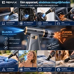CL CHLIN REMAX 3-in-1 Turbo Fan – Elektrische Luchtblazer, Handstofzuiger & Luchtpomp – 180.000 RPM – 100 Standen – 8000 mAh – 100W – 265 g — thumbnail 3