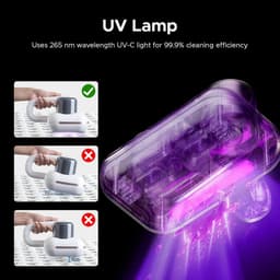 Matrasstofzuiger - 4-in-1 Draadloze Matrasstofzuiger met UV-licht en LED-scherm, Dubbele Zuigmond, Ultrasoon, Krachtige Zuigkracht, Anti-huisstofmijt handstofzuiger voor Bed, Bank, Kussens — thumbnail 4