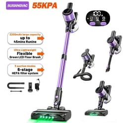 Prime Home Steelstofzuiger - Steelstofzuiger draadloos - Draadloze stofzuiger - Oplaadbaar - 10 in 1 - Lichtgewicht - 55 kPa - Roze — thumbnail 2