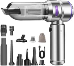 Kruimeldief Draadloos - Auto Stofzuiger - Handstofzuiger - Zilver - Purple — thumbnail 1