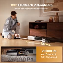 Roborock F25 GT Gen 2-Vloerreiniger-Nat Droog Stofzuiger-draadloos-Elektrische dweil-20000 Pa-180° platliggend-90 °C Hoge temperatuur Sneldrogend-Zelfreiniging-Anti-Klits Rol voor Huisdierhaar-Randreiniging — thumbnail 4