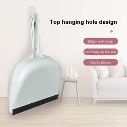Stoffer en blik set - Mini reinigingsset - Kruimels opruimen - Compact snap-in ontwerp - 28.5 cm - Grijs — thumbnail 3