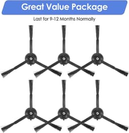 Dailygoods- Zijborstels 6 Stuks - Compatibel met Roborock Q5 Max+, S8 MaxV Ultra, Q5 Pro - Q8 Max+ - Q Revo - Qrevo Pro - Qrevo S - Qrevo Slim - Qrevo Master - Stofzuigerborstels — thumbnail 4