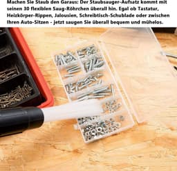 Dailygoods- Stofzuigeropzetstukken 2 stuks - Universeel - Flexibele Zuigbuisjes 30 stuks - Stofzuigmondstukken - Geschikt voor Ronde Buizen - Afmetingen 4,2 x 28 cm - Stofzuigerborstel — thumbnail 5
