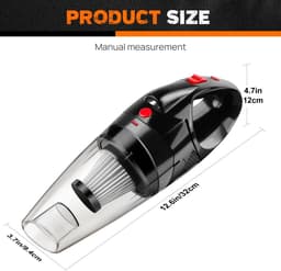 Cherrys Finds - Handstofzuiger – Handstofzuiger Draadloos - Kruimeldief - Krachtige Autostofzuiger 8000Pa – Oplaadbare Kruimeldief voor Auto, Huis en Bureau – Nat & Droog Reinigen – Met Wasbaar Filter — thumbnail 5