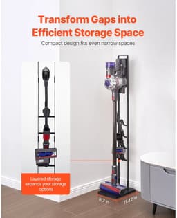 NordHaus Vacuümstandaard - Dyson Stofzuigerhouder - Accessoirehouder - Stabiele ondersteuning - 4 haken voor accessoires — thumbnail 4