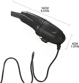 Mini Computer Stofzuiger - Toetsenbord Reiniger - Bureau Schoonmaken - USB Aangedreven - 14 cm Lengte - Zwart — thumbnail 5