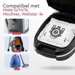 VANJOOL® Stofzuigerzakken voor Miele G/H/N – Geschikt voor Classic C1, Complete C2 & C3, Moulinex & Weltstar – 20 Stuks + 2 Filters – Sterke Filtratie & Perfecte Pasvorm — thumbnail 2