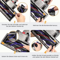 Stofzuigeraccessoires - Turbo Borstel - Geschikt voor Dyson V7 V8 V10 V11 V15 - Vloerzuigmond - Stofzuigermondstuk - voor harde vloeren en tapijten - met 4 LED-lampen - borstel — thumbnail 2