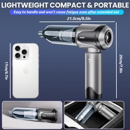Handstofzuiger - Wit - Draadloos en Lichtgewicht - 3-in-1 Draagbare Stofzuiger voor Auto en Huis — thumbnail 3