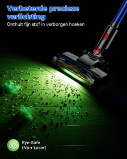 Draadloze Stofzuiger - Steelstofzuiger Krachtig - Huis Reinigen - 55 kPa Zuigkracht - 70 Min Looptijd - Blauw — thumbnail 3