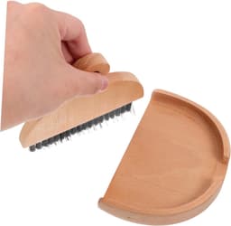 Kleine Stoffer Bezem - Mini Reinigingsset - Bureau Schoonmaken - Houten Handvat - 14.5 cm Lengte - Zwart — thumbnail 5